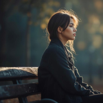 Young woman reflecting on her self-esteem and anxiety, beginning to rebuild confidence and inner strength.